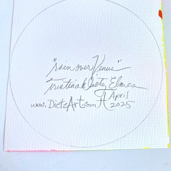 Rain Over Venus Original Acrylic Painting 8x10in Mat Frame Ready Squeegee Art - Picture 7 of 8